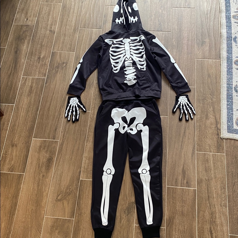Boys skeleton sweat suit costume